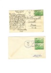 Carte postale + lettre aff. USA n°352 OBL griffe d