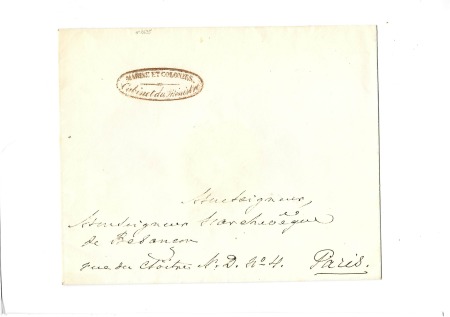 Lettre avec cachet ovale brun-rouge "Marine et Col