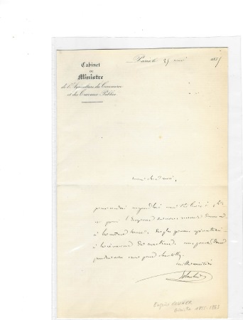 Papier à en-tête "Cabinet du Ministre de l'Agricul