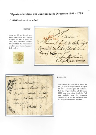 N°103 - département de la Roër - 2 lettres : MP ro