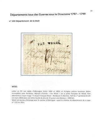N°103 - département de la Roër - lettre non datée
