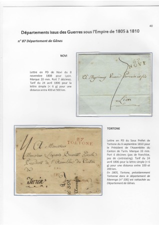 N°87 département de Gênes - 2 lettres : MP noire "