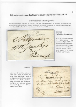 N°110 département des Apennins : 2 lettres - MP "1