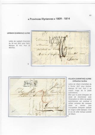 2 lettres, l'une avec MP "Laubach Illyrie" (Carnio