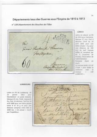 N°128 département des Bouches de l'Elbe : 2 lettre