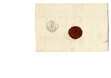 Lettre pour Bordeaux "par le Napoléon" avec CAD no