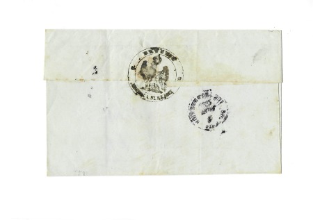Lettre avec CAD noir "St Benoit ile de la Réunion"