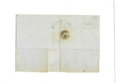 Lettre locale pour St Denis avec CAD bleu "St Leu 