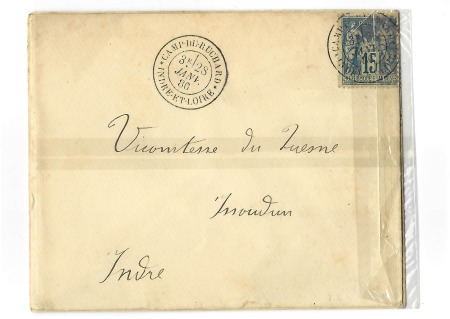 2 lettres : n°90 OBL CAD type 18 "Camp du Ruchard