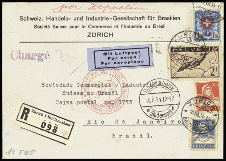 1934 (18. Aug.) 6. Südamerikafahrt, R-Bedarfsbrief