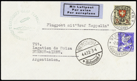 1932 (2. Apr.) 2. Südamerikafahrt, Bedarfsbrief 2,30Fr.