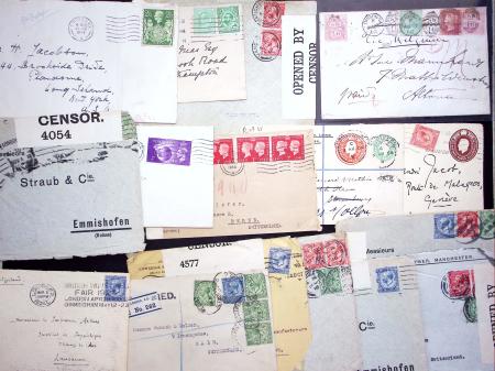 1915-50 CENSORED MAIL, Lot of 300 covers and cards