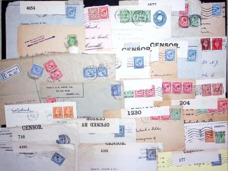 1915-50 CENSORED MAIL, Lot of 300 covers and cards