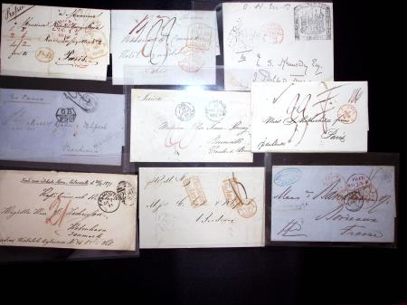 1836-1906 Lot of 12 pre-stamp covers to a range of