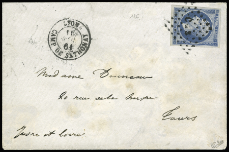 N° 14A 20c bleu obl. losange CdS sur enveloppe du