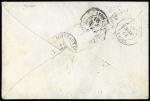 N° 14A 20c bleu obl. losange CdS sur enveloppe du