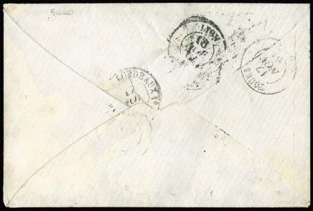 N° 14A 20c bleu obl. losange CdS sur enveloppe du
