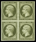 1c olive. Bloc de 4. TB