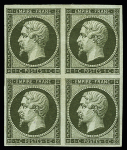 1c bronze foncé. Bloc de 4. TB