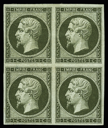 1c bronze foncé. Bloc de 4. TB