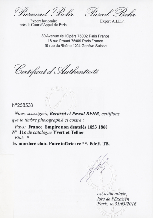 1c mordoré clair. Paire inférieure **. BdF. TB