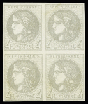 4c gris pâle. Bloc de 4. B