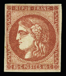 80c groseille foncé. Nuance exceptionnelle. TB. R
