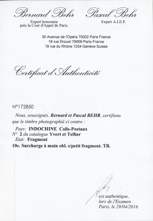10c. Surcharge à la main obl s/petit fragment. TB