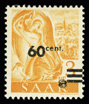 N° 216A à 228A Papier jaunâtre. TB