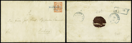 1860 2g Red tied neat MOOKSIEL 19/11 pmk in blue on cover to Hamburg, very fine, cert.