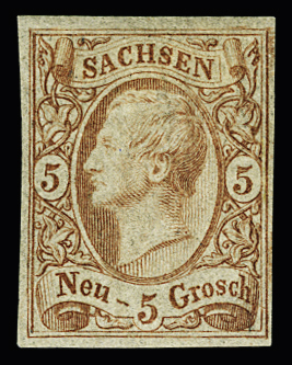 1856-63 5n Dark red-brown, mint, very fine, cert.