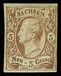 1856-63 5n Dark red-brown, mint, very fine, cert.