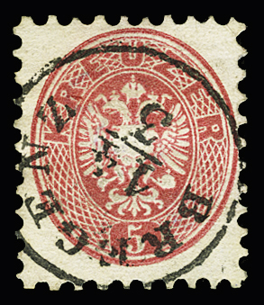 1863-64 Lot of 6 items including PRAG cancels (Yv. N° 24, 28, 29), very fine