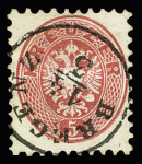 1863-64 Lot of 6 items including PRAG cancels (Yv. N° 24, 28, 29), very fine