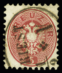 1863-64 Lot of 6 items including PRAG cancels (Yv. N° 24, 28, 29), very fine