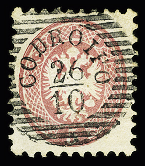 1863-64 Lot of 6 items including PRAG cancels (Yv. N° 24, 28, 29), very fine
