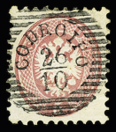 1863-64 Lot of 6 items including PRAG cancels (Yv. N° 24, 28, 29), very fine