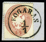 1863-64 Lot of 6 items including PRAG cancels (Yv. N° 24, 28, 29), very fine