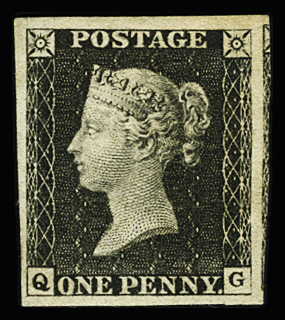 1840 1d Black QG, plate 8, mint with original gum, superb (S. G. Spec. AS46), cert.