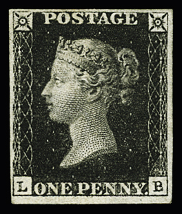 1840 1d Black, LB, plate 5, mint with original gum, superb, (S. G. Spec. AS25), cert.