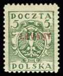 1919 3f Bister to 5m lilac, complete mint set of 12, very fine, cert.