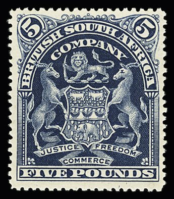1898-1908 10£ Violet and £5 Deep blue, both values unused, very fine and rare, cert.