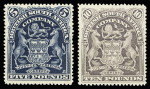 1898-1908 10£ Violet and £5 Deep blue, both values unused, very fine and rare, cert.