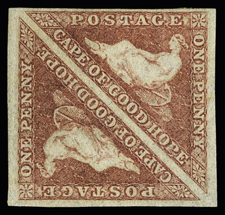 1855-63 1d Brick-red in pair, mint, good margins all around, fresh and fine, cert.