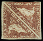 1855-63 1d Brick-red in pair, mint, good margins all around, fresh and fine, cert.