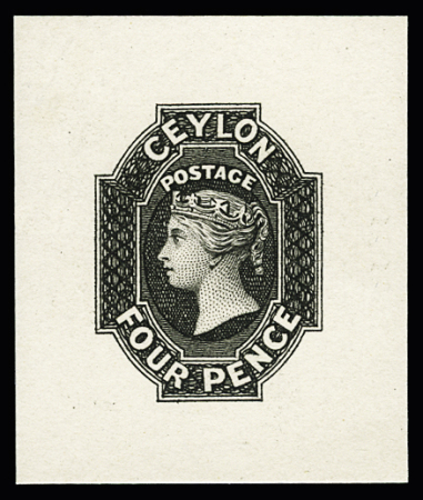 1857-58 4d black die proof on India paper, fine and scarce, cert.