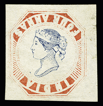 1891 4a Red and blue, inverted certer reimpression of 1891, cert.