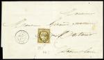 N° 1 10c bistre-jaune, belles marges, apposé sur