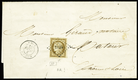 N° 1 10c bistre-jaune, belles marges, apposé sur