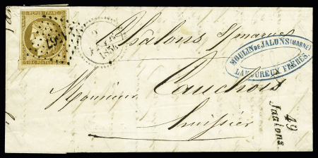 N° 1 10c bistre-jaune, bien margé, obl. PC 1567 sur